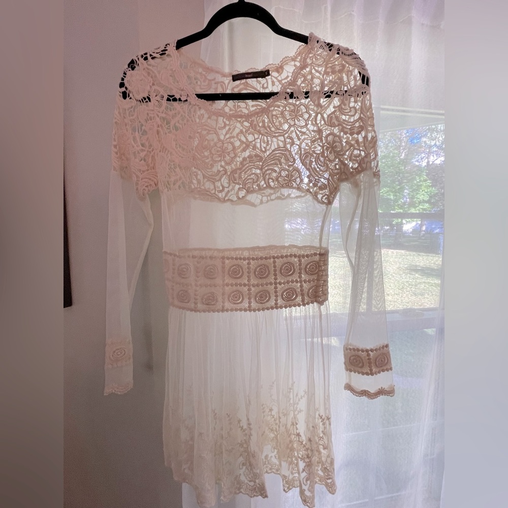 Lace and sheer vintage top